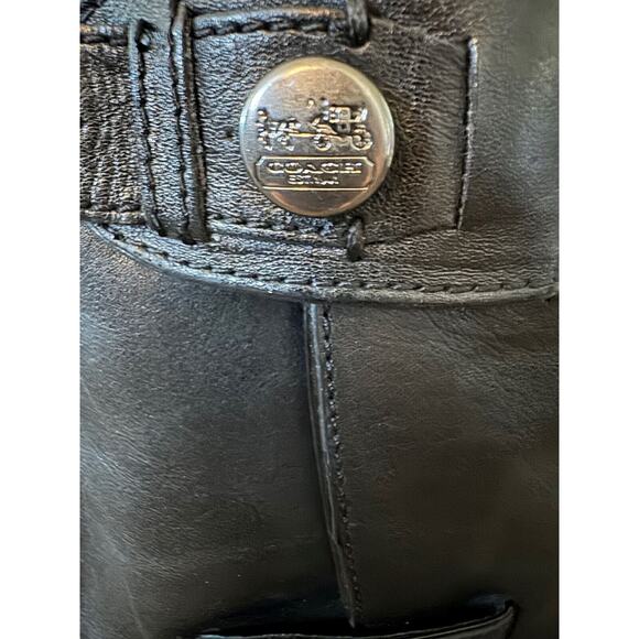 Coach Leather MAPLE Knee High Riding Boots Black Button Strap & Zipper SZ 8 - Picture 3 of 6